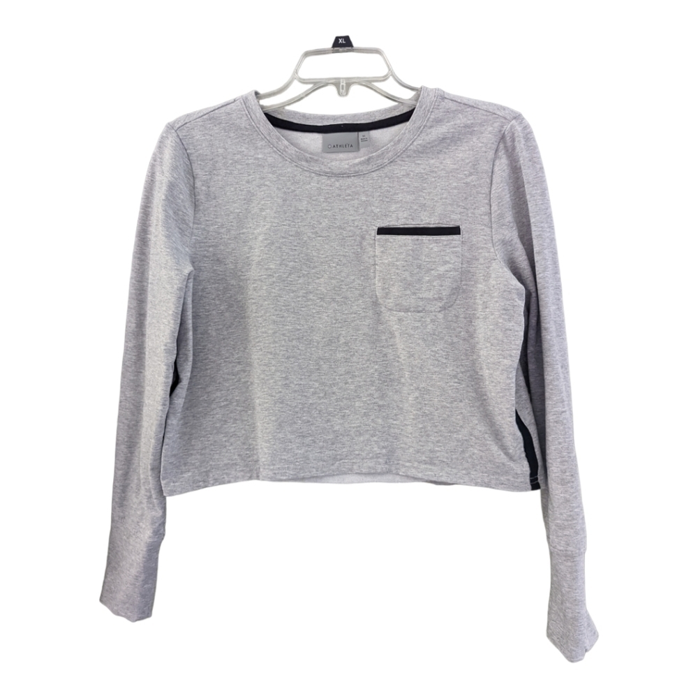 Athleta Sentry Gray Cropped LS Top Size medium - Picture 1 of 4